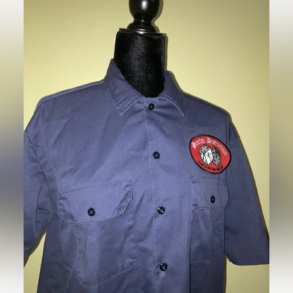 Dickies vintage Social Distortion work shirt top button down garage grunge sz L - Picture 4 of 7
